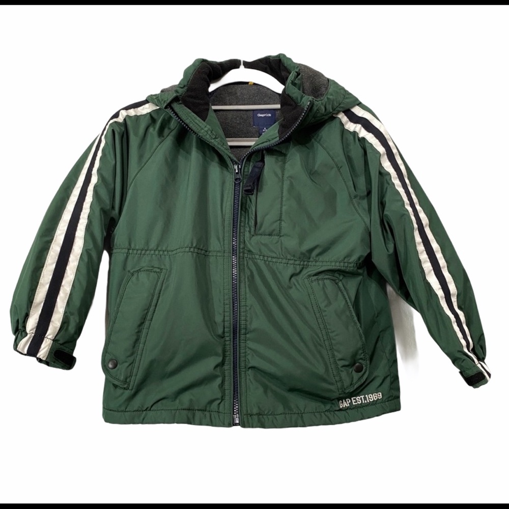 ☘️GAP kids green fleece lined snow jacket Size S